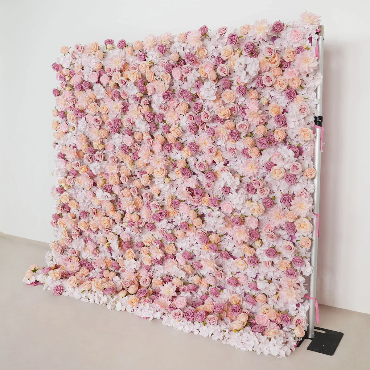 Uflower Artificial Pink Champagne Rose 5D Wedding Flower Wall SET80093 - Uflower