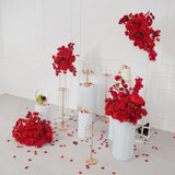 Uflower Rose Rouge Artificielle Mariage KT Toile de Fond Décoration Rangée de Fleurs SET80203