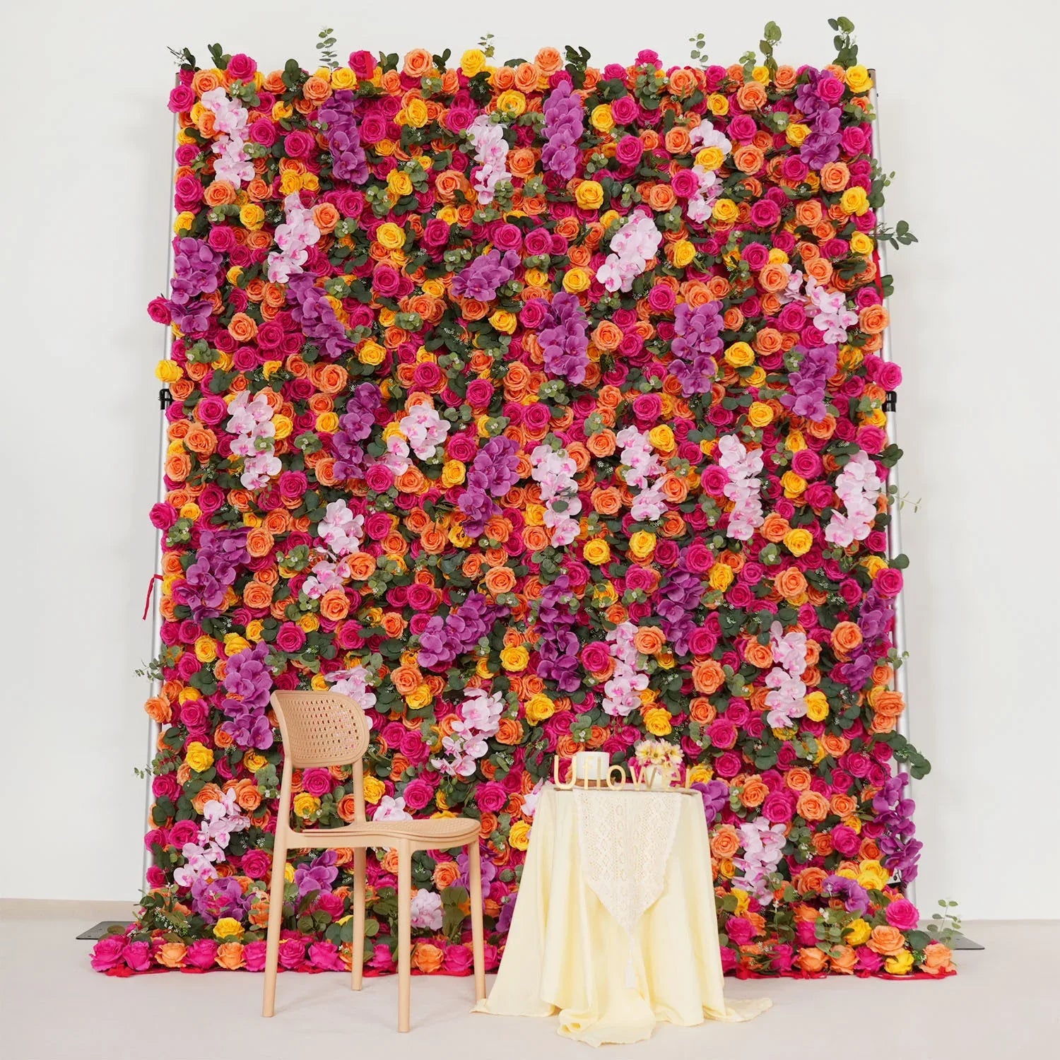 Artificial Mix Rose Butterfly Orchid 5D Wedding Flower Wall SET80068 - Uflower