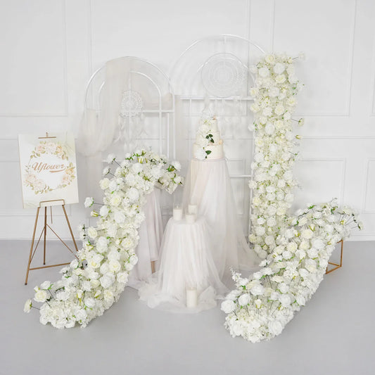 Uflower White Sofa Table Runner Floor Flower Arrangement MC80087-04 - Uflower
