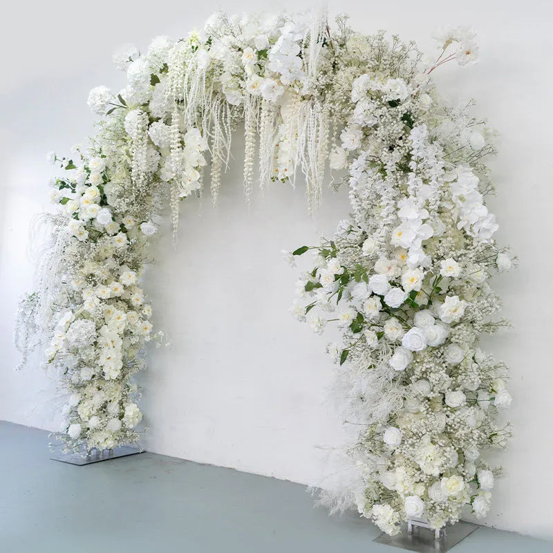 Uflower White Rose Door Arch Floral Arrangement Set DD02747