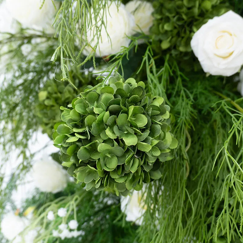 Uflower White Rose Door Arch Floral Arrangement Set DD03112