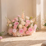 Romantic Pink Beach Wedding Decor | Ground Flowers & Table Flowers