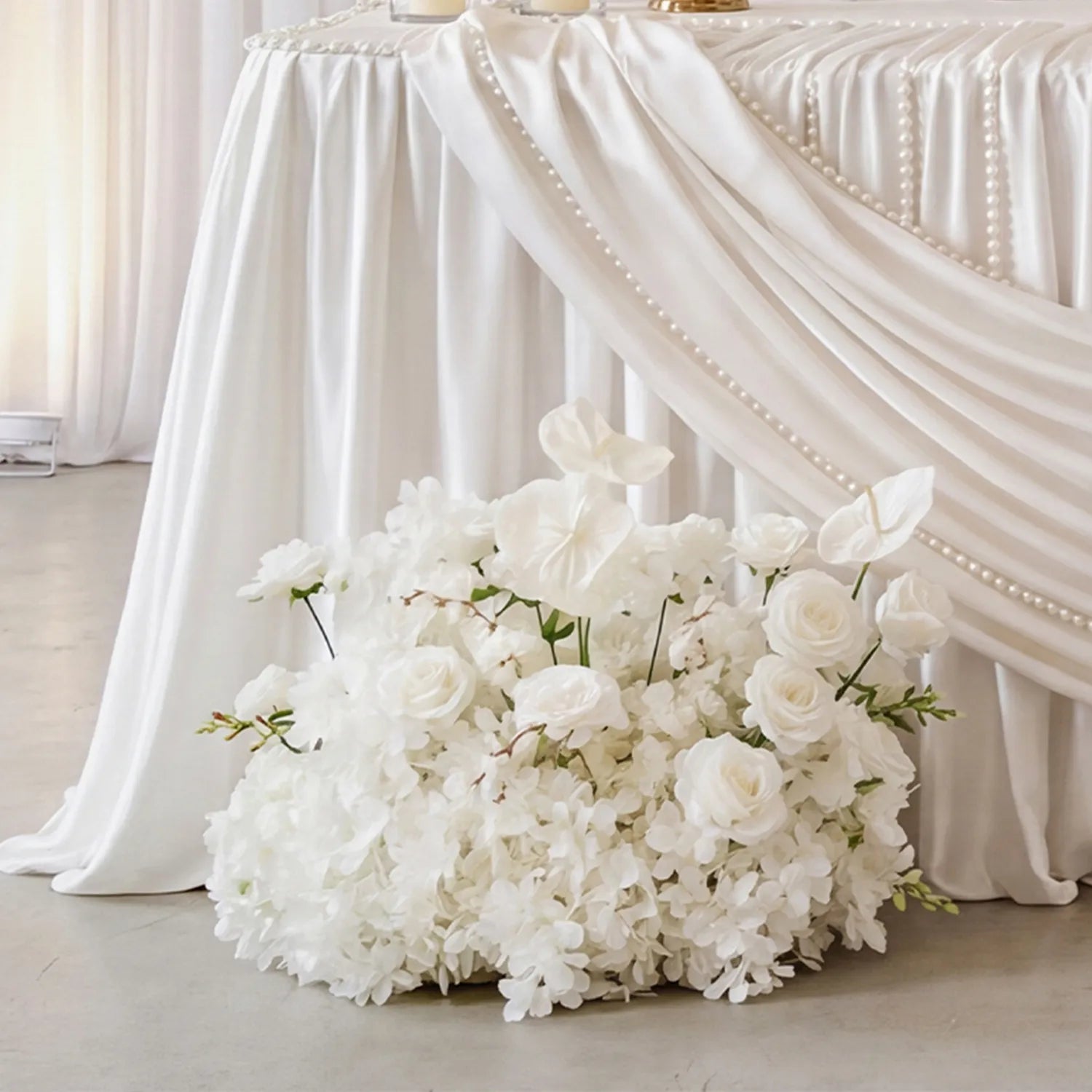 Uflower Elegant Minimalist White Sweetheart Table Decor | One-Stop Styling