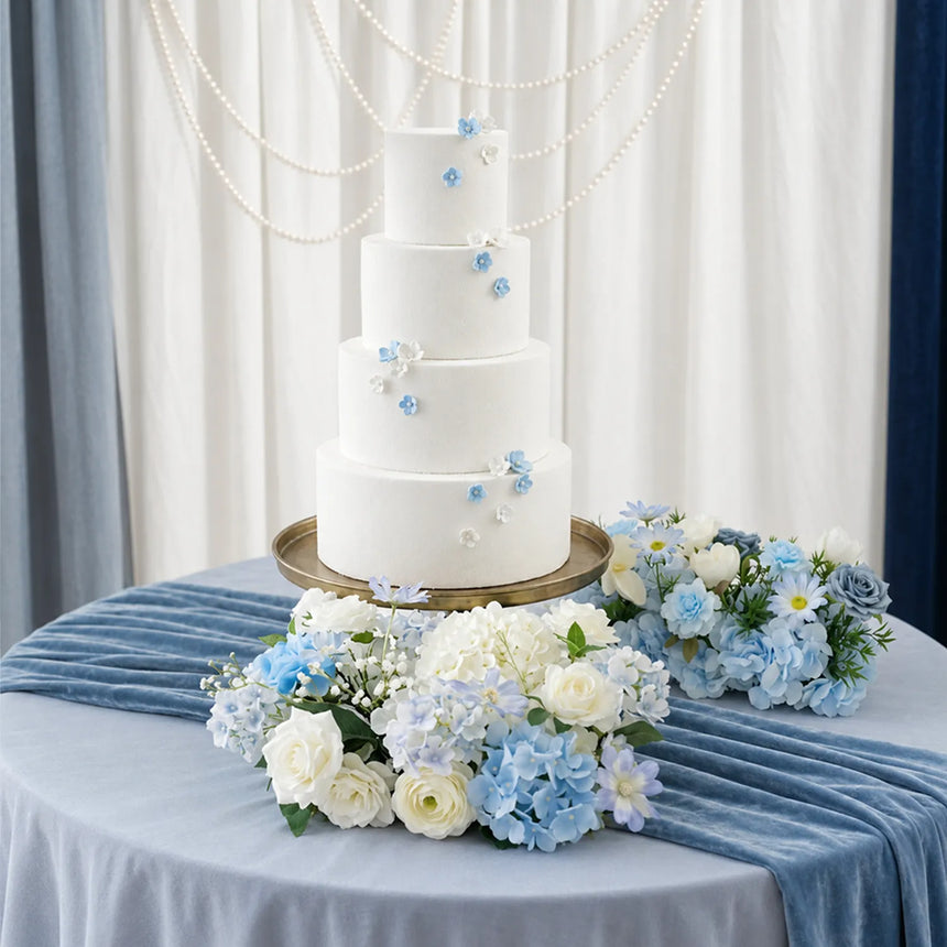 Uflower Romantic Blue Wedding Decor One-Stop Styling | Bridal Bouquet, Boutonnieres, Table Flowers