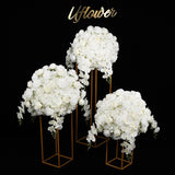 Uflower 50cm Cream White Spherical Faux Table Flower Arrangements MB80030 - Uflower