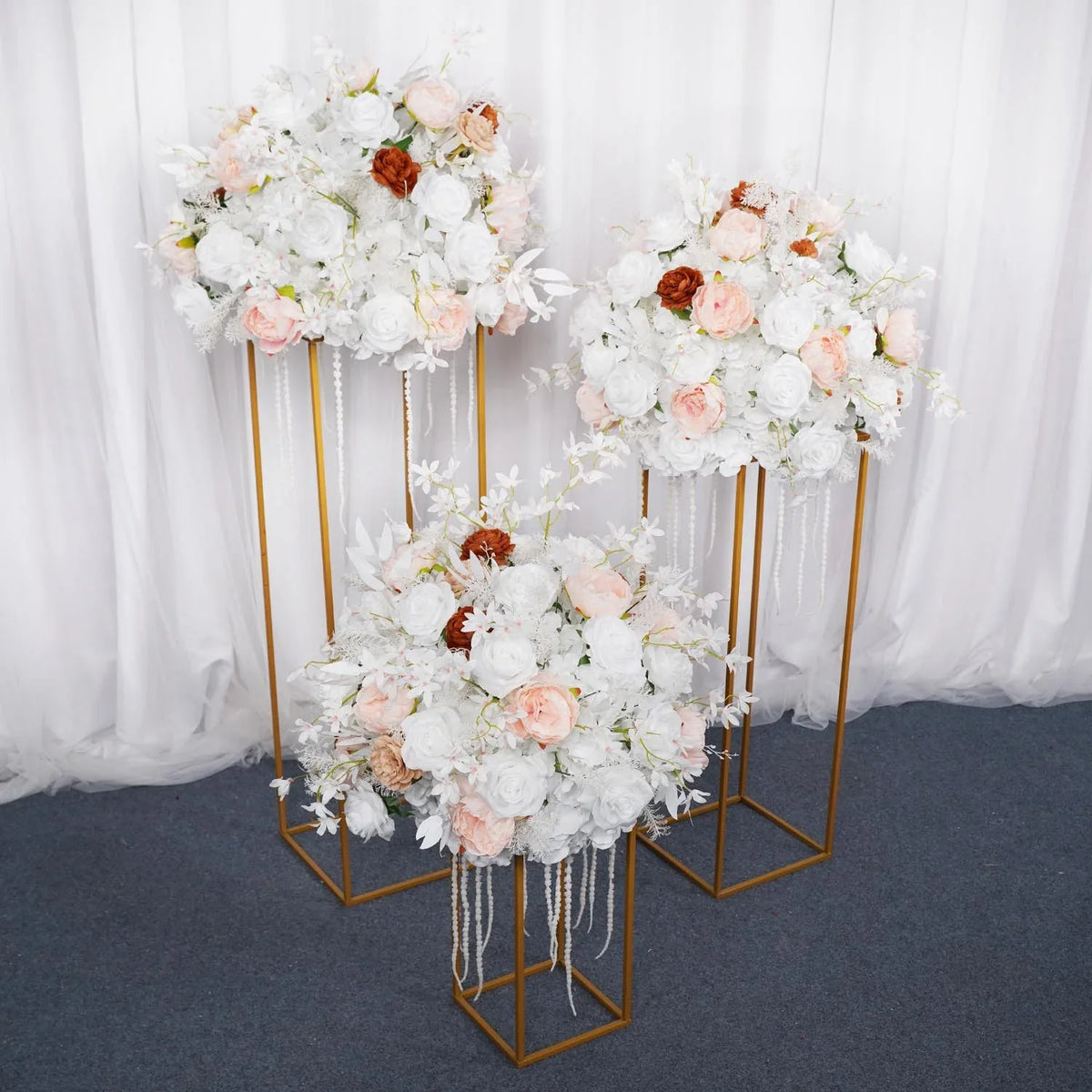 Uflower 50cm White Dried Table Flower Arrangements MB80029 - Uflower