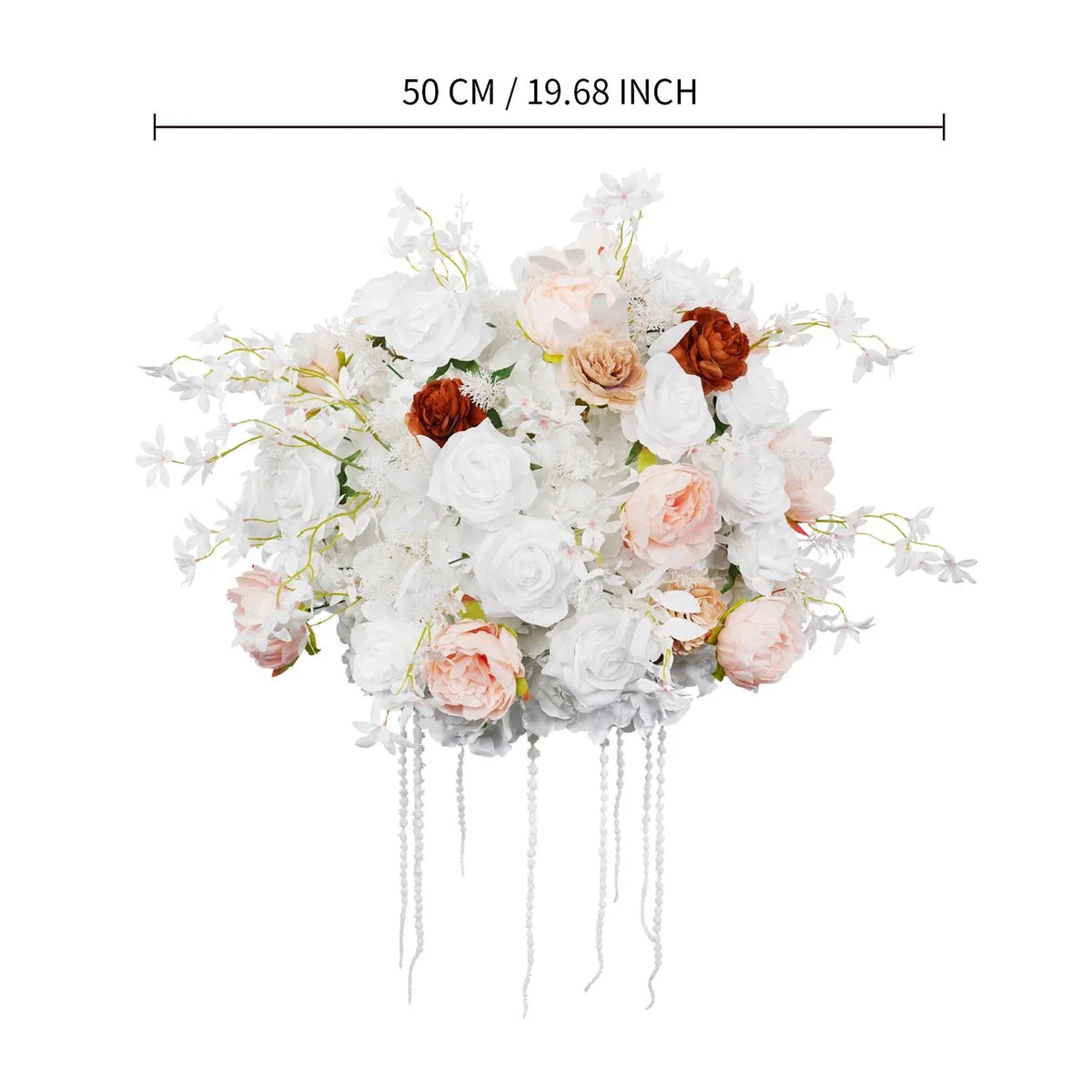 Uflower 50cm White Dried Table Flower Arrangements MB80029 - Uflower