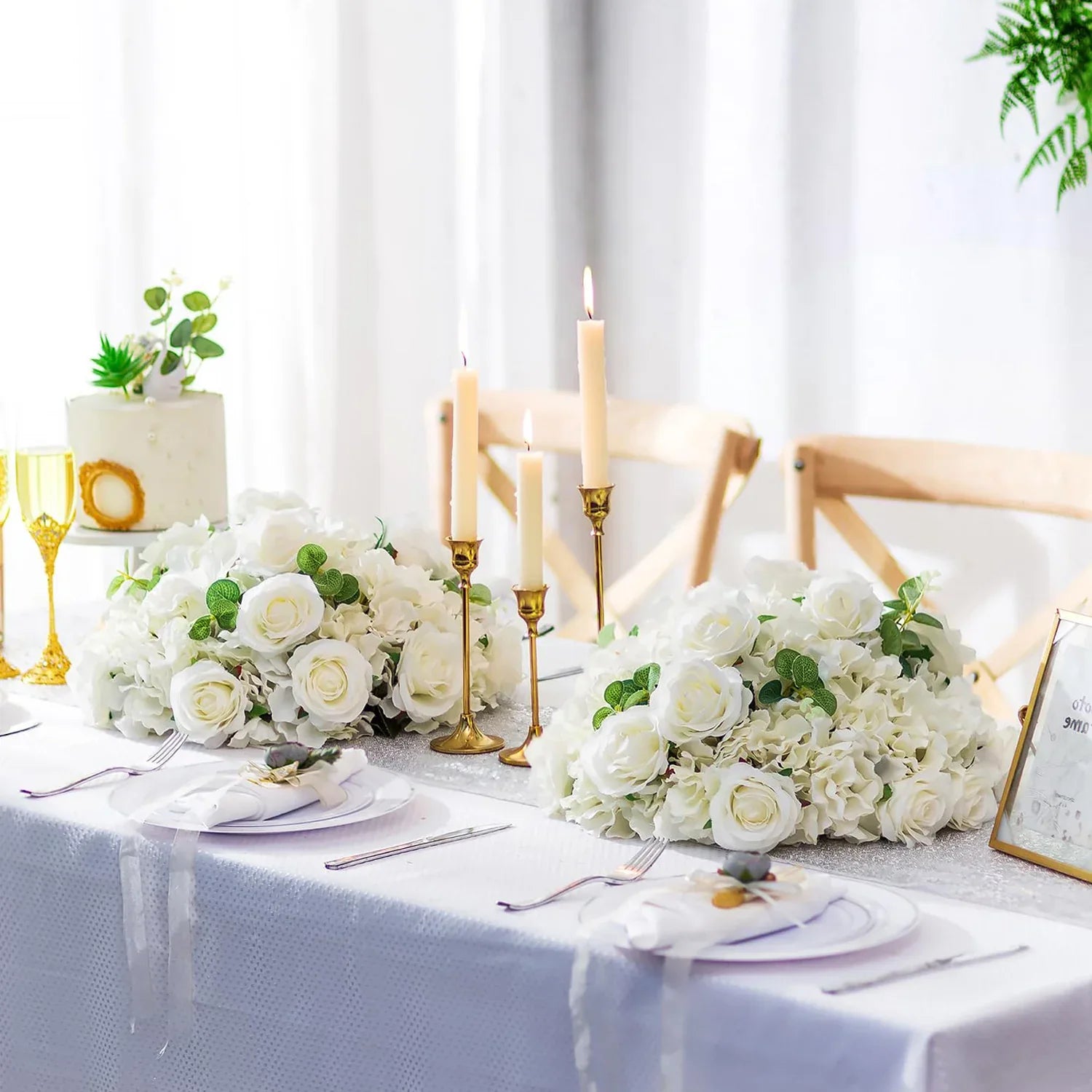 Uflower 35CM Artificial Flower Table Centerpiece Flower Ball Wedding Floral Arrangement MB80002 - Uflower