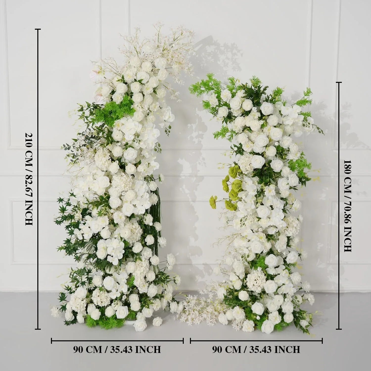 Uflower White Floral Greenery Horn Arch Wedding Party Backdrop Decor SET80159 - Uflower