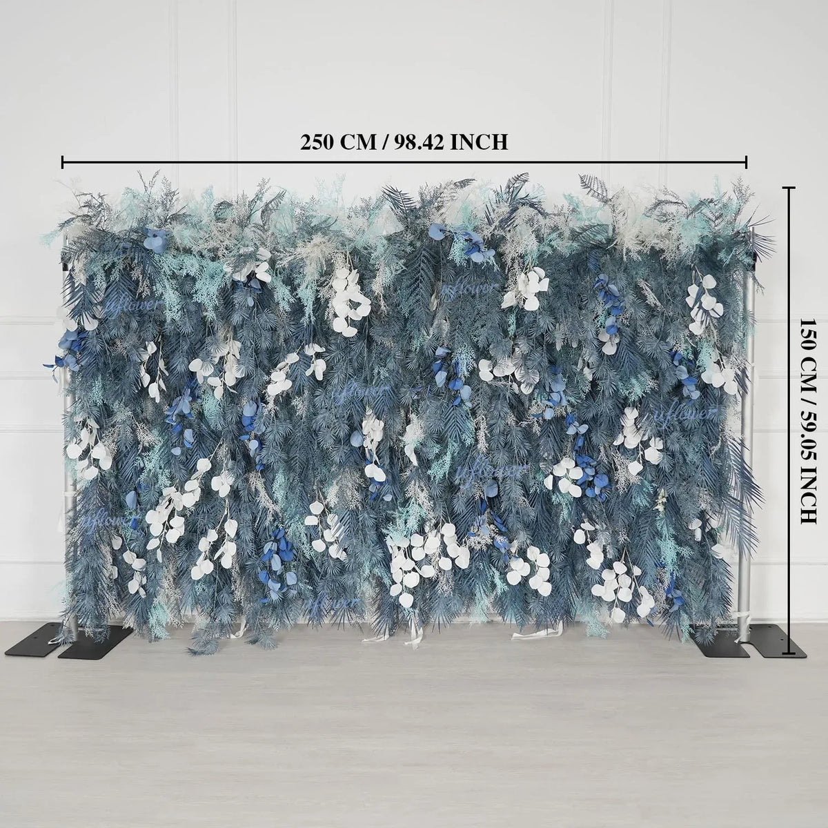 Uflower Flower Wall Mist-Blue Leaves Floral Backdrop Wedding Party Proposal Decor SET80182 - Uflower
