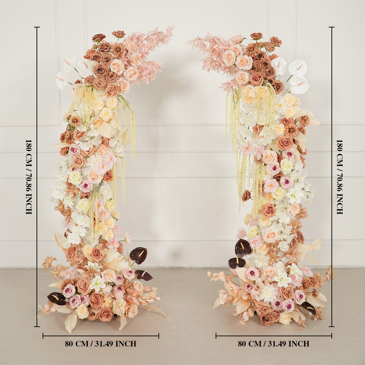 Uflower Terracotta Blush Floral Corne Arc Décoration de fête de mariage toile de fond SET80222