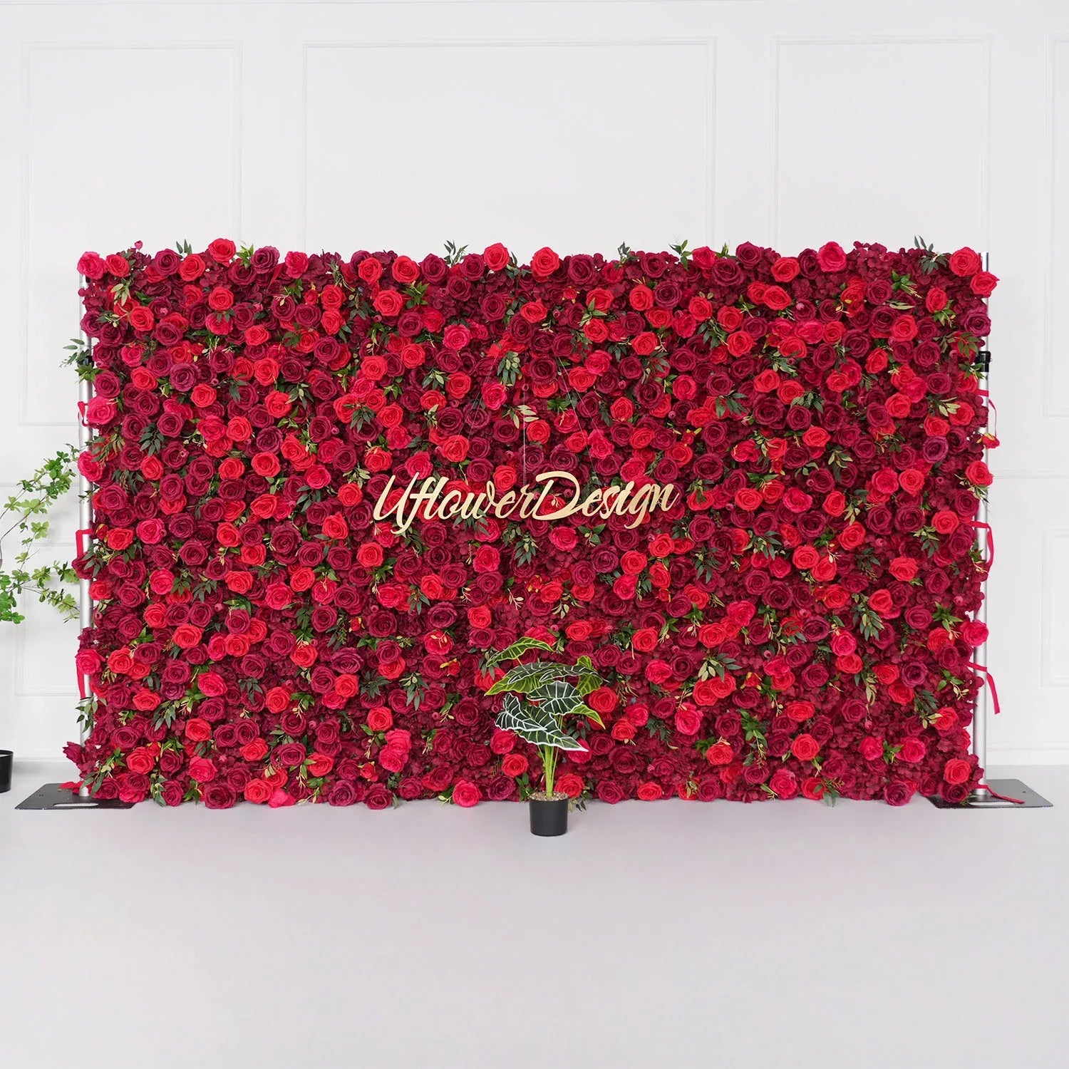 Uflower Artificial Red Rose Wall Wedding Backdrop Decor SET80118 - Uflower