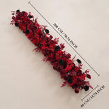 Uflower Red Roses Backdrop Wall Flower Row Wedding Decor MC80210-02