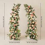 Uflower Pink White Greenery Horn Arch Wedding Backdrop Party Event Decor Props SET80252-01