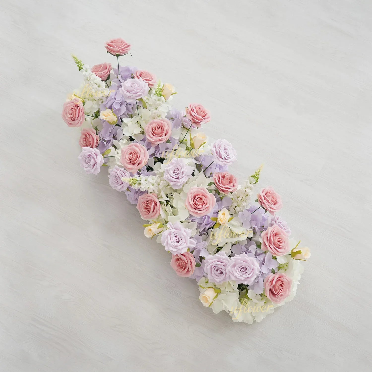Uflower Purple Pink Floral Arrangement Wedding Arch Backdrop Party Flower Row Decor SET80197 - Uflower