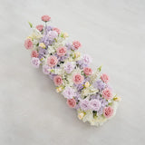 Uflower Purple Pink Floral Arrangement Wedding Arch Backdrop Party Flower Row Decor SET80197 - Uflower