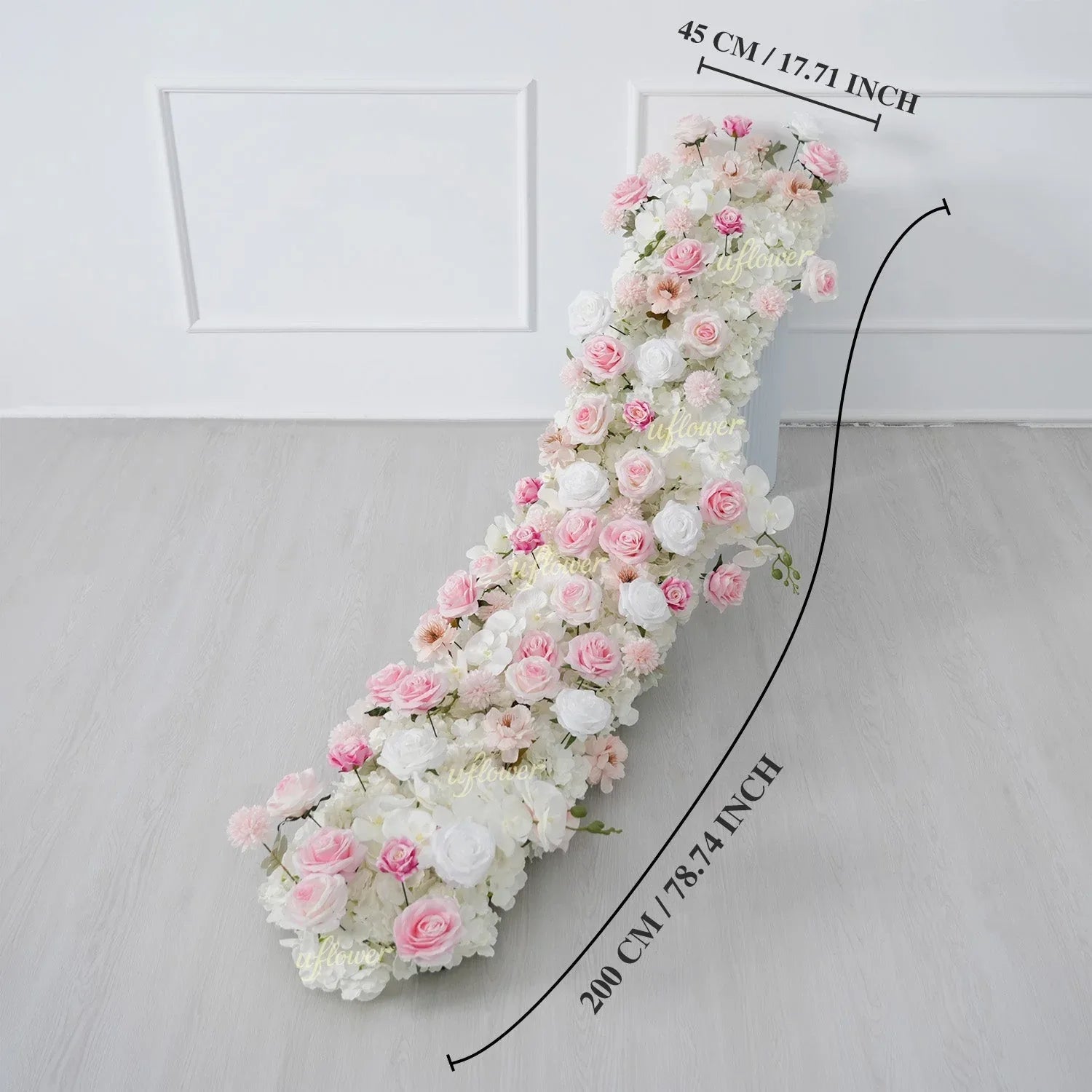 Uflower Artificial Pink White Flower Row Wedding KT Backdrop Decor SET80195 - Uflower