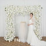 White Rose Flower Row Wedding Background Frame Arch SET80079 - Uflower