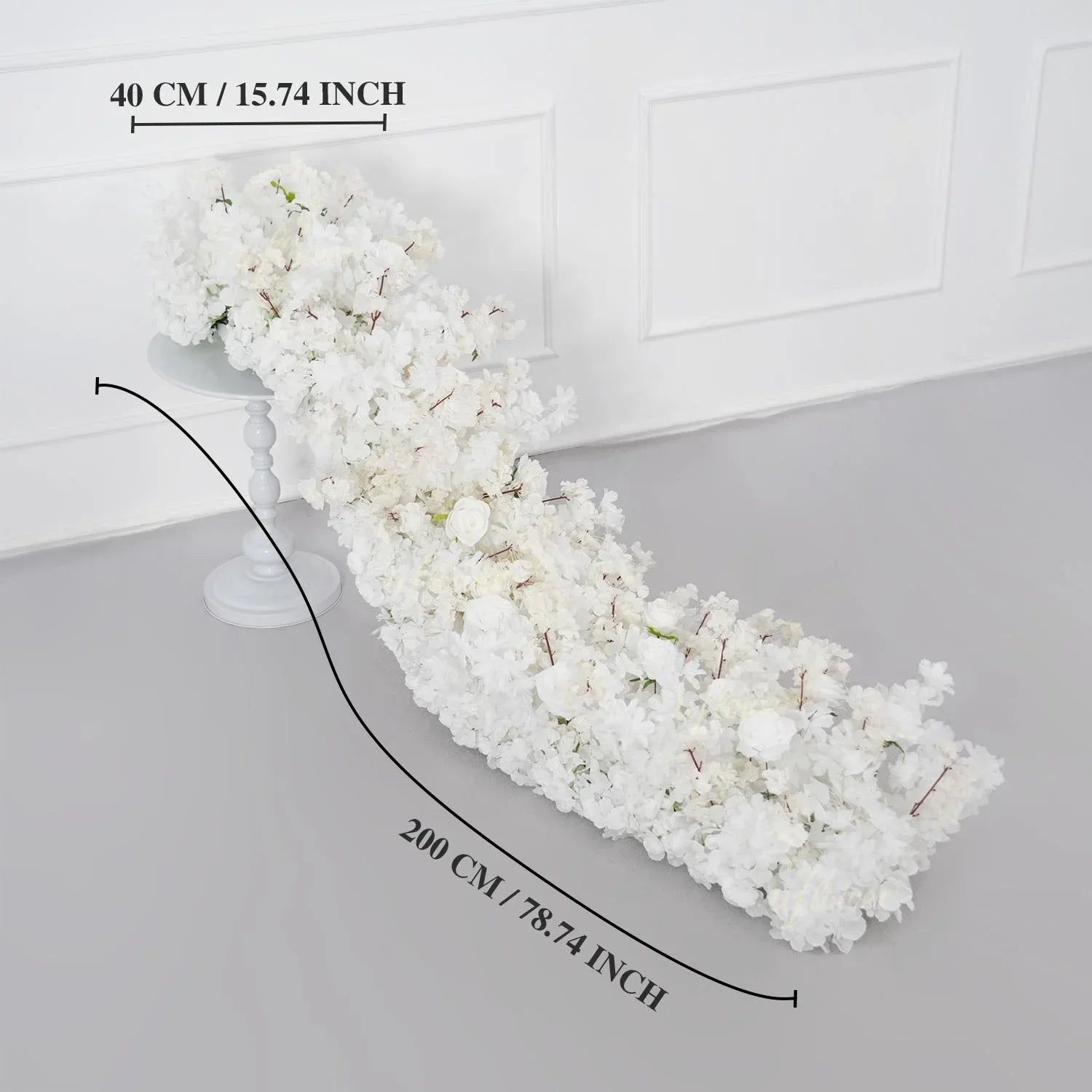 Uflower White Cherry Blossoms Wedding Background KT Board Decoration MC80205 - Uflower