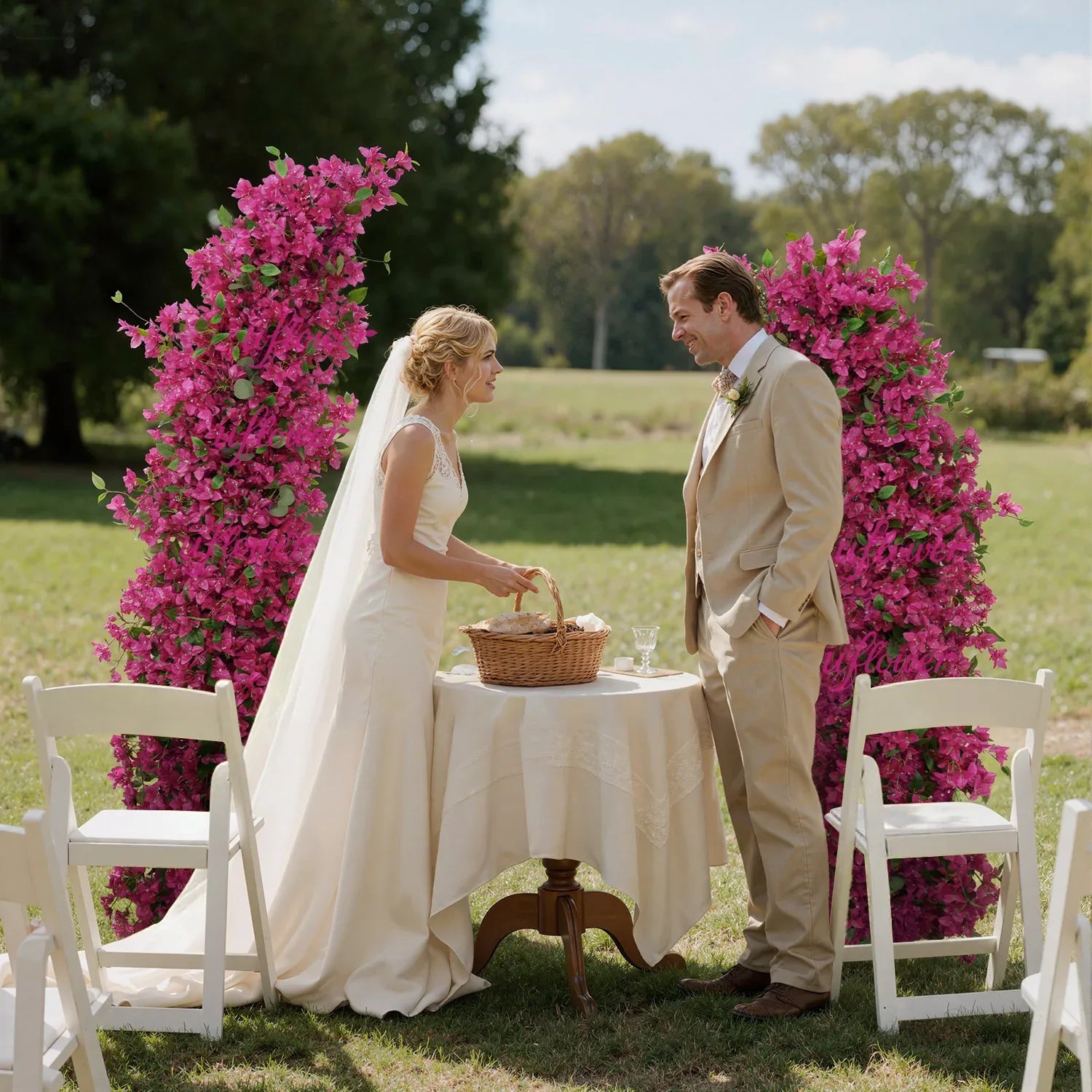 Uflower Rose Red Wedding Horn Arch Background Decoration SET80049 - Uflower