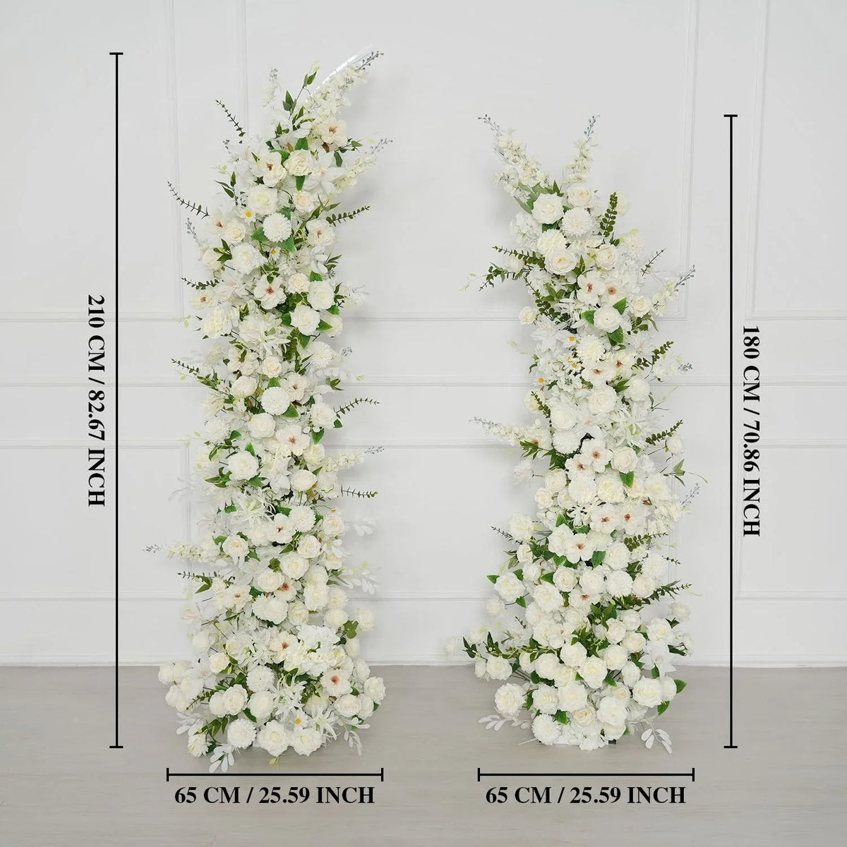 Uflower White Greenery Arrangement Floral Horn Arch Wedding Party Backdrop Decor SET80189 - Uflower