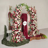 Uflower Rose Rouge Rose Fleur Corne Arche De Mariage Fête Fond Décor SET80229