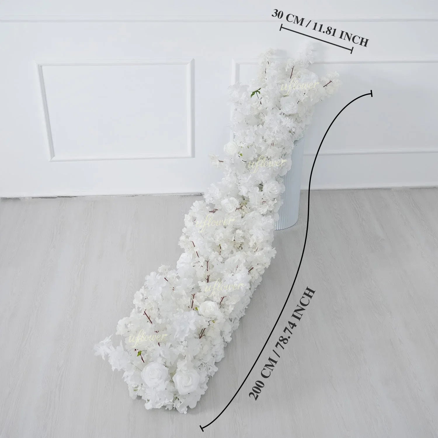 Uflower White Cherry Blossoms Wedding Background KT Board Decoration MC80205 - Uflower