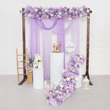 Uflower Purple Table Runner Sofa Floral Wedding Backdrop Decor MC80093-05