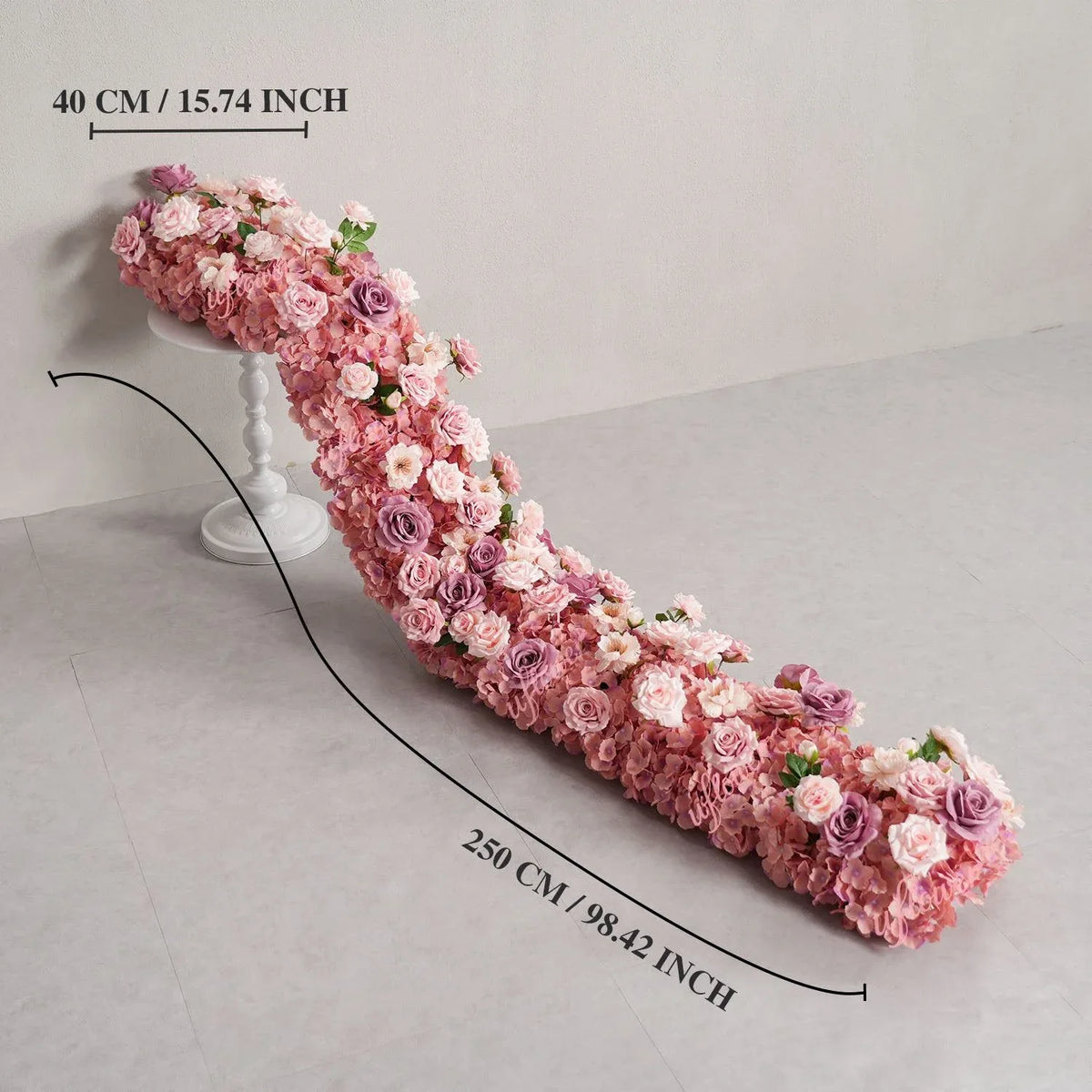 Uflower Purple Pink Floral Arrangement Wedding Party Backdrop Flower Row Decor SET80192 - Uflower