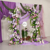 Uflower Purple Floral Greenery Arrangement Horn Arch Wedding Backdrop Props SET80227