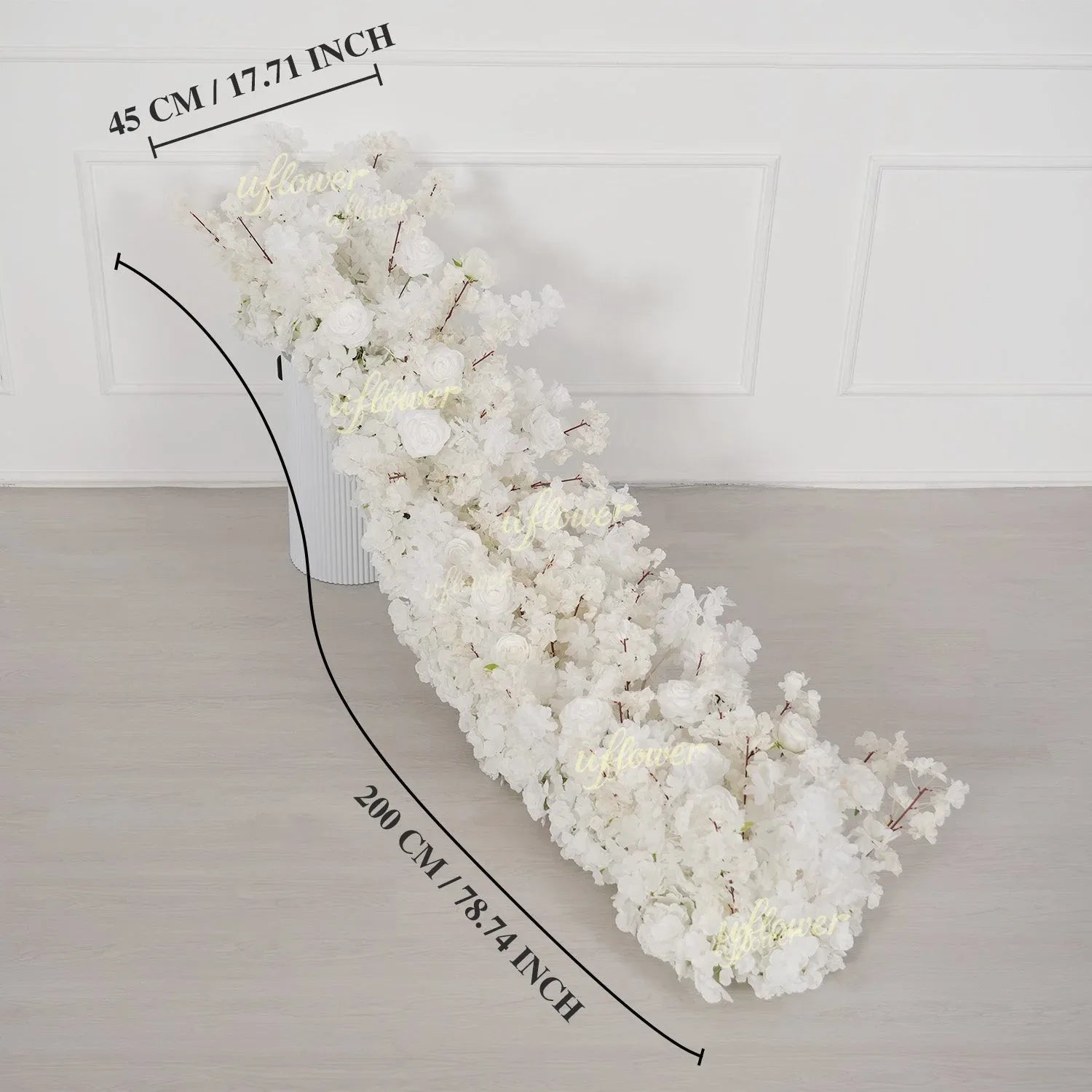 Uflower White Cherry Blossoms Wedding Background KT Board Decoration MC80205 - Uflower