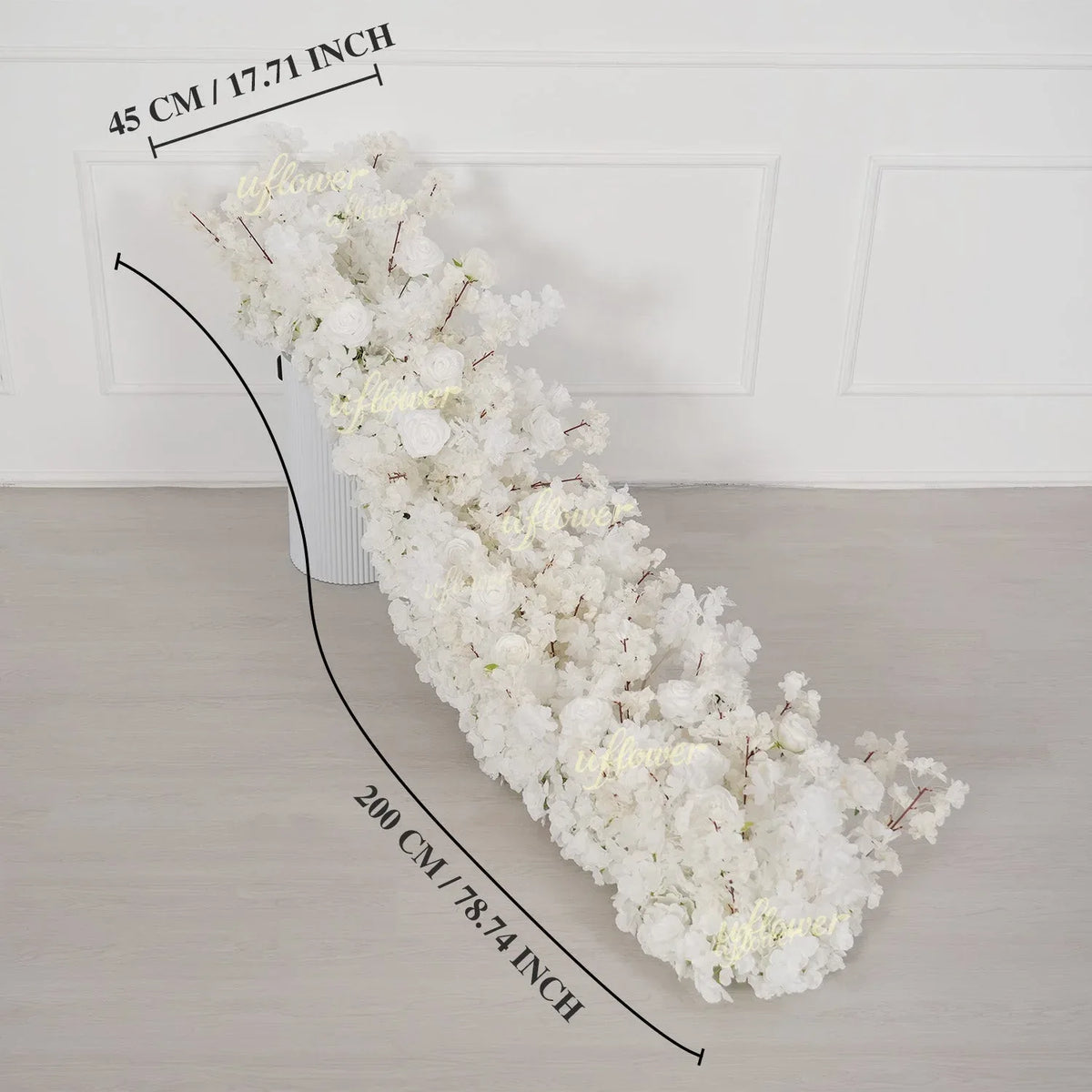 Uflower White Cherry Blossoms Wedding Background KT Board Decoration MC80205 - Uflower