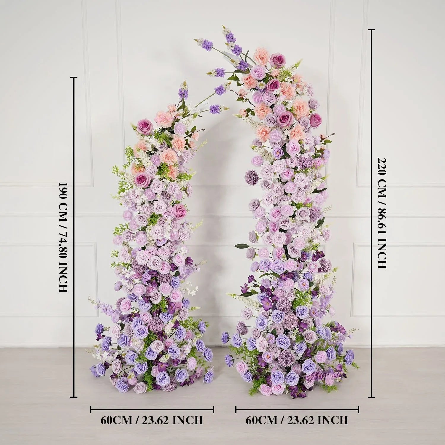 Uflower Gradient purple Floral Horn Arch Wedding Party Backdrop Decor SET80183 - Uflower