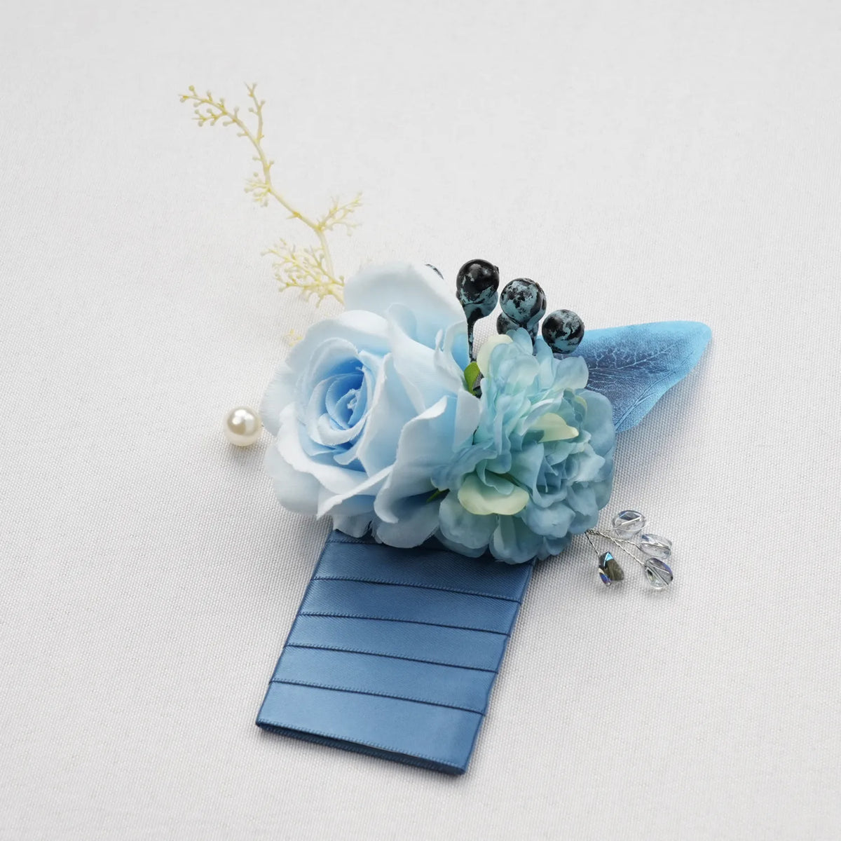 Uflower Boutonnieres in Dusty Blue with Card MG80007-02*6