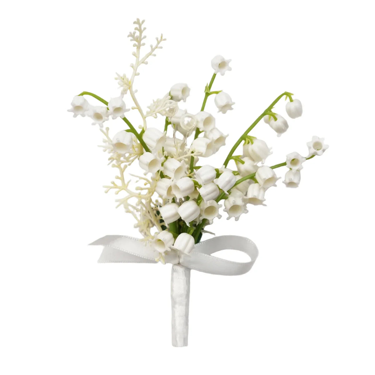 Uflower White Series With Greenery Bride Bouquet Wrist Corsage Groom Boutonniere Wedding Event Supplies SET80080-12 - Uflower