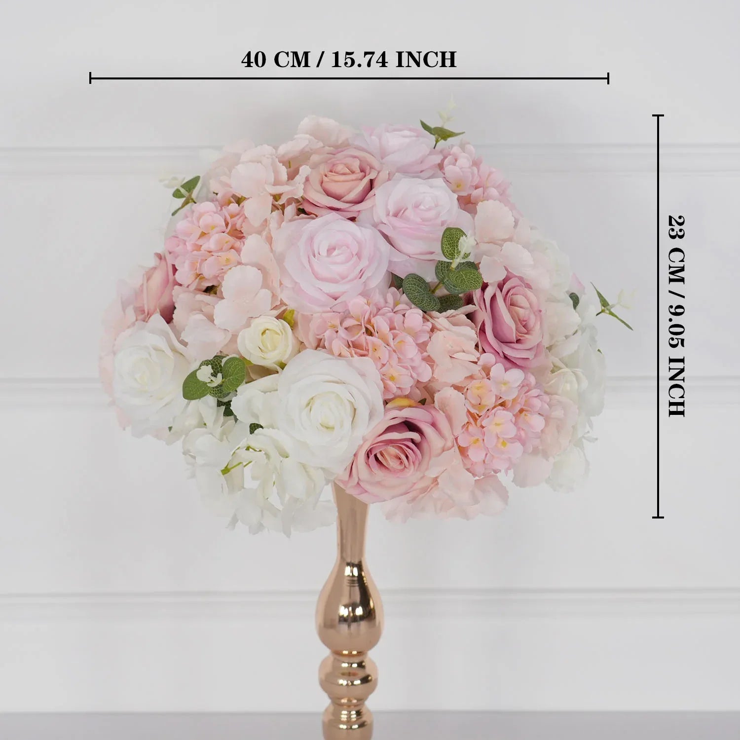 Uflower Pink Table Centerpiece Floral Ball Wedding Table Decoration MB80057 - Uflower