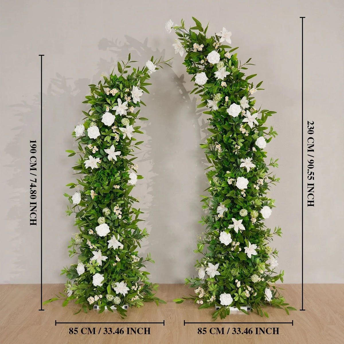 Uflower White Green Floral Arrangement Horn Arch Wedding Backdrop Props	SET80098-01 - Uflower