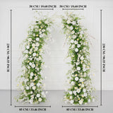 Uflower Green White Floral Horn Arch Wedding Party Backdrop Decor SET80127 - Uflower