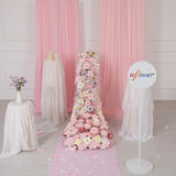 Chemin de table rose Uflower Canapé floral Décor de toile de fond de mariage MC80280-01