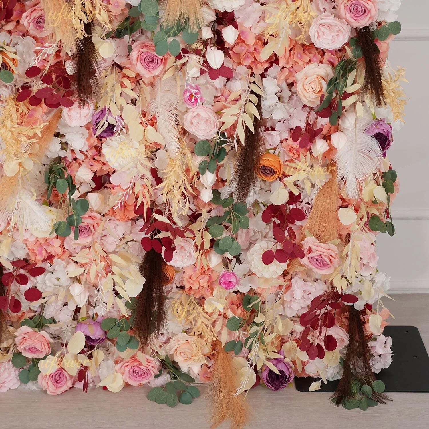 Uflower Champagne Khaki 5D Flower Wall Wedding Party Proposal Decor SET80175 - Uflower