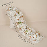 Uflower White Gold Floral Row Wedding & Party Table Runner Decor MC80314-01