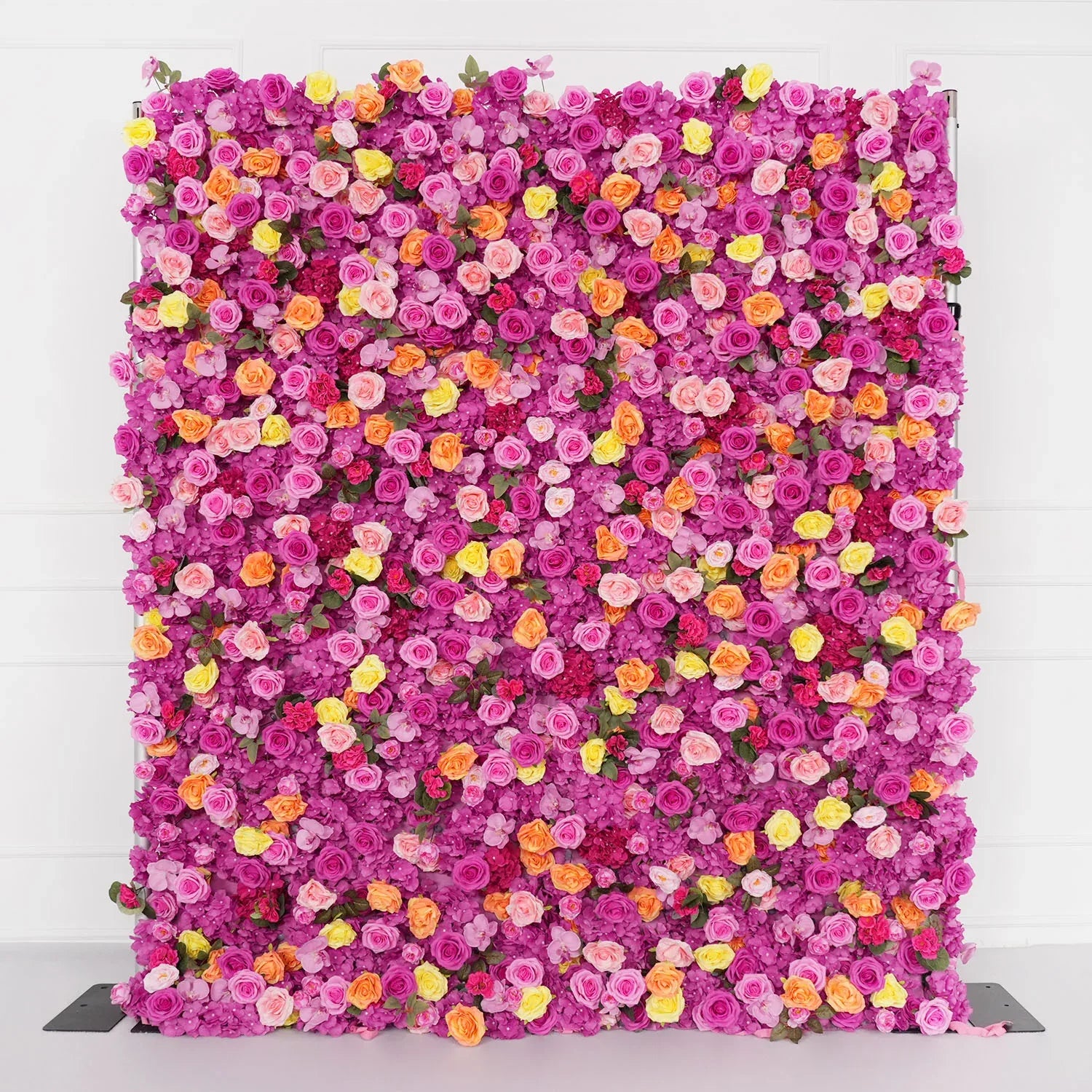 Uflower Flower Wall Hot Pink Orange Rose Floral Backdrop Wedding Party Proposal Decor Banquet Supplies SET80106 - Uflower