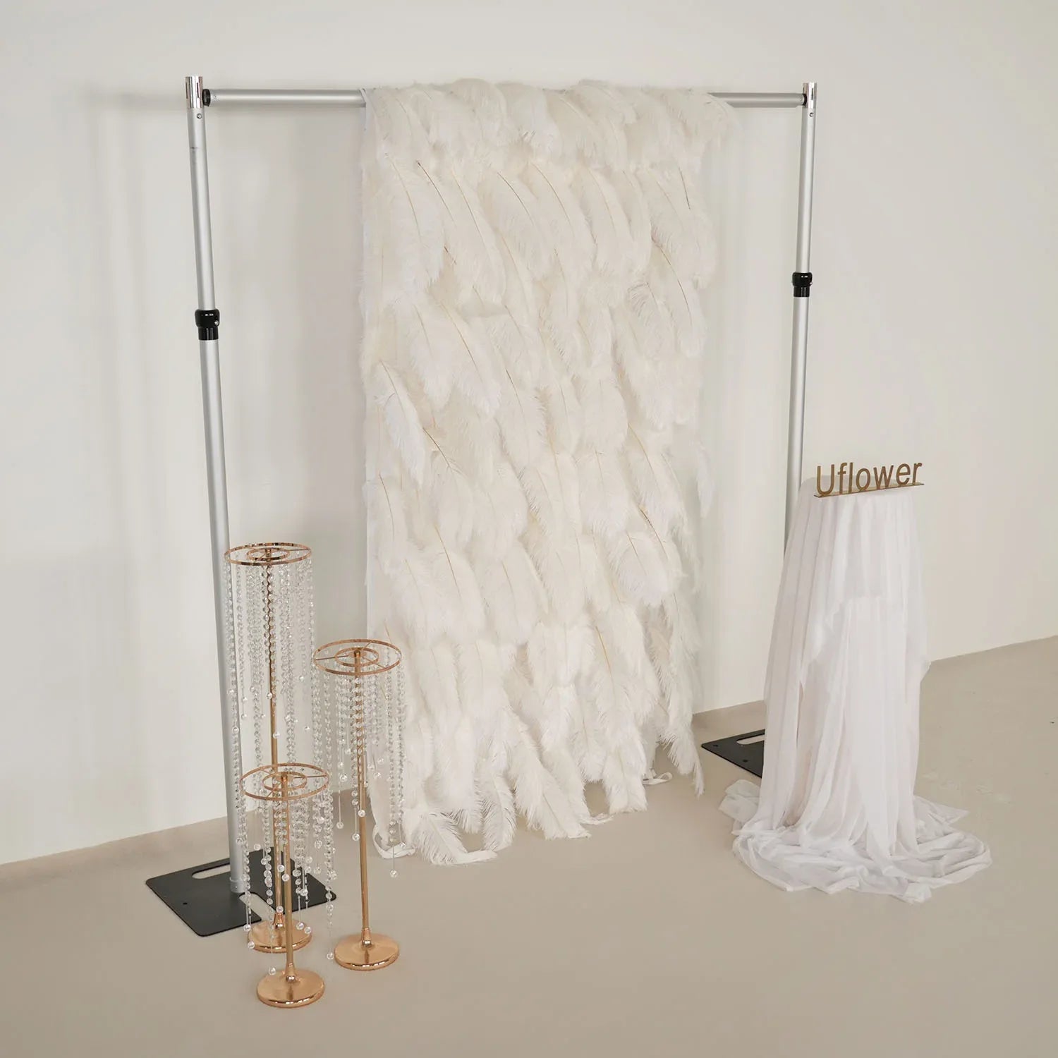 Uflower Artificial White 5D Flower Wall Wedding Backdrop Decoration MA80024-01 - Uflower