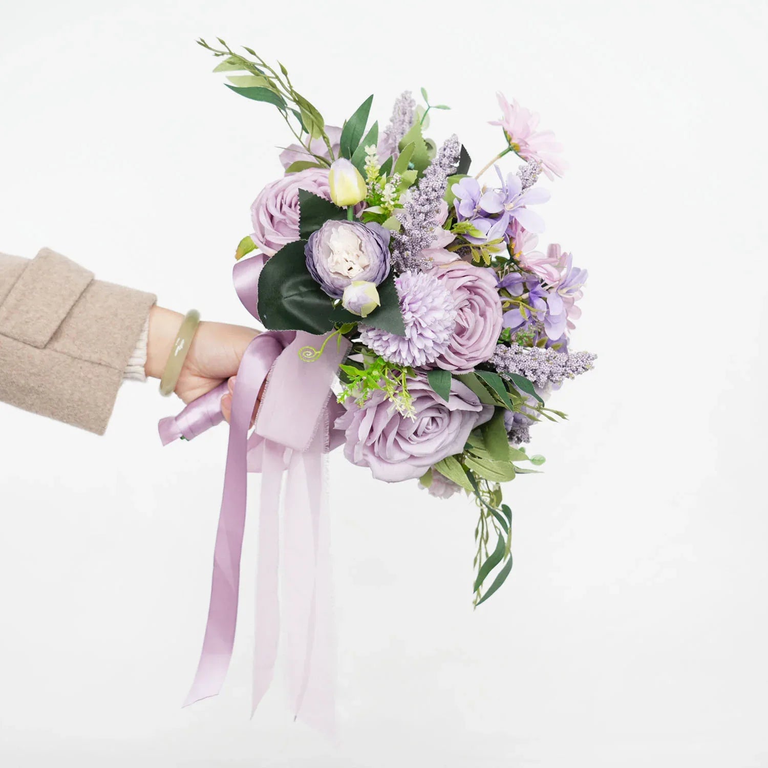 Uflower Purple bridal flower bouquet MG80004-01 - Uflower