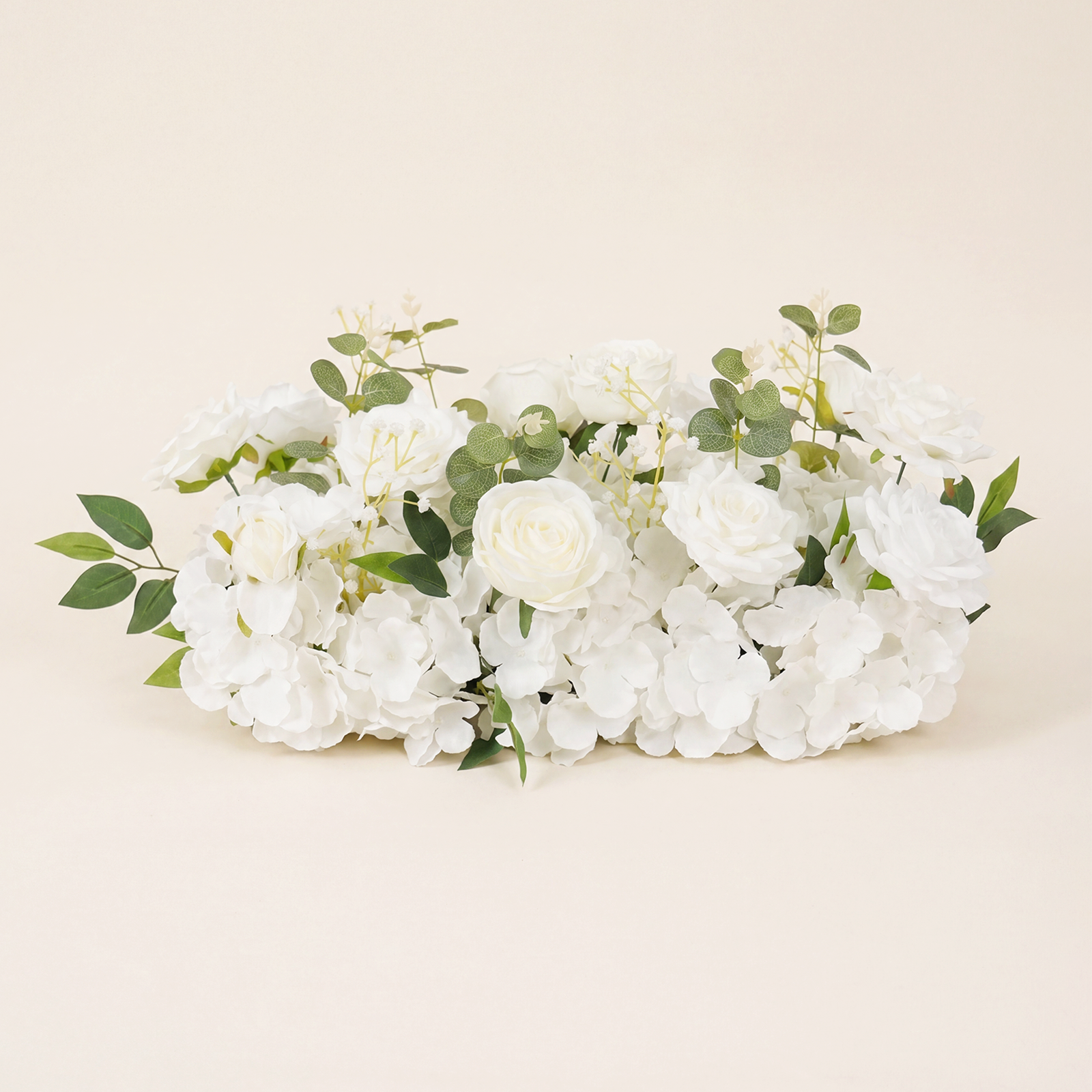 Uflower 50cm White Rose Greenery Flower Row MC89004-03