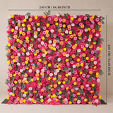 Uflower Coral Rose & Orange Floral Wall Wedding Backdrop Birthday Party Decor SET80240