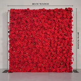 Uflower Red Rose Flower Wall Backdrop Wedding Party Decoration SET80200 - Uflower