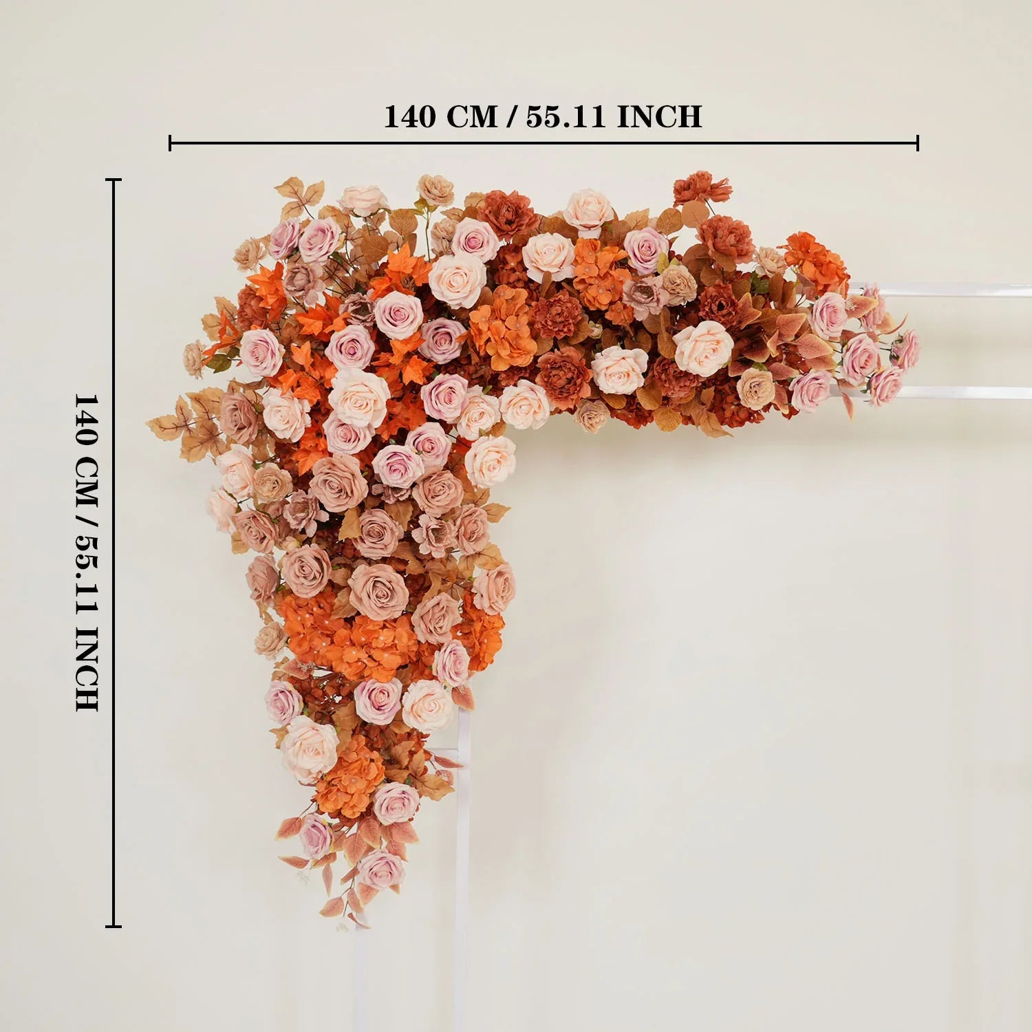 Uflower Artificial Autumn Pink Flower Row Wedding KT Backdrop Decor SET80122 - Uflower