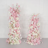 Uflower Artificial Pink White Wedding KT Backdrop Flower Row Decor SET80126 - Uflower